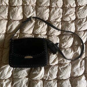 Black suede studded Kate Spade handbag